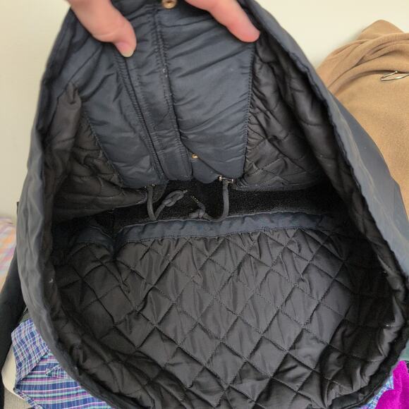 Zara Basic Outerwear Parka Hooded Black Coat with Gold Accents Womens Small - Picture 9 of 10